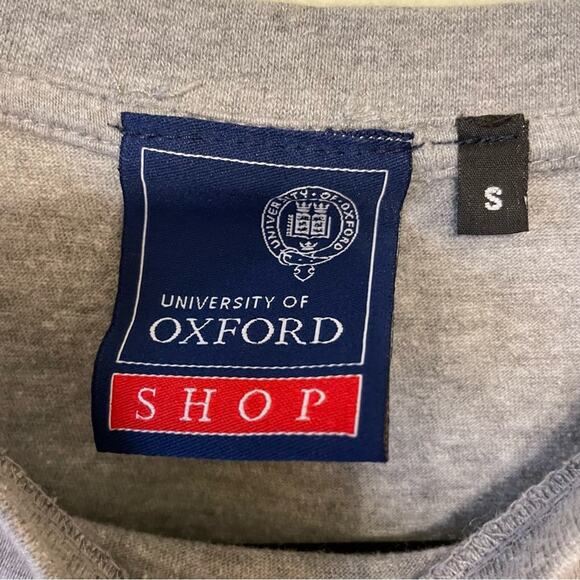University of Oxford S casual short sleeve t-shirt gray black collegiate crown - Picture 5 of 7